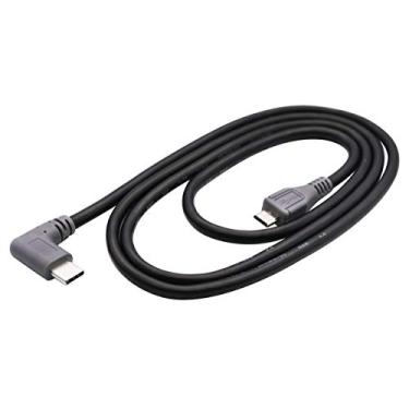 Imagem de Cabo extensor USB Micro para Tipo C 90 graus USB 2.0 tipo C macho para Micro 2.0 macho sincronização de dados e cabo de carregamento para MacBook e tablet e smartphone e dispositivos USB tipo C (1 m/3 pés), 3 feet, micro