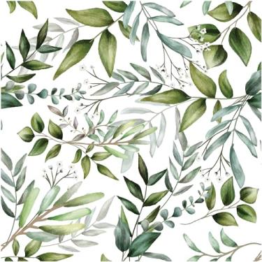 Imagem de Blooming Wall DPYC45 Aquarela Boho Aquarela Folhas Frescas Papel de Parede Autoadesivo Pré-colado Decoração de Parede