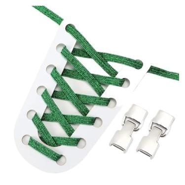 Imagem de Elastic Shoelaces Sneakers Mix And Match Colors No Tie Shoe Laces Children Adult Wide Fast Shoelaces(Green)