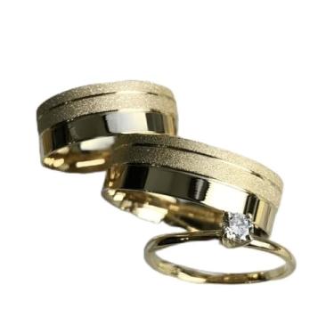 Imagem de Par Aliança Tungstênio +frete+ Caixinha (Dourado Masculino, 18)