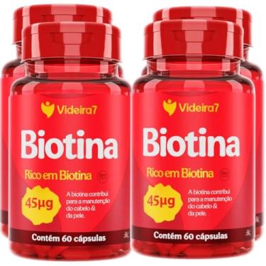 Imagem de Videira7, BIOTINA 45MCG 150% DA IDR 1 CÁPSULA AO DIA 60 CÁPSULAS | KIT COM 4