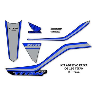 Imagem de Kit Adesivo Faixa Personalizado Cg Titan 160 2018/2019 - 11 - Resitank
