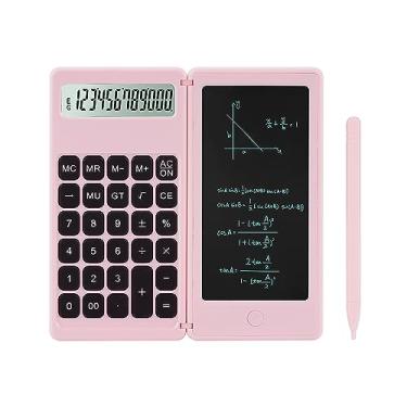Imagem de Calculadora de mesa, pequenas calculadoras de mesa com bloco de anotações, calculadora básica de 4 funções de matemática grande, material escolar para crianças, estudantes do ensino fundamental/médio