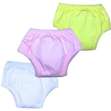 Imagem de Kit 3 Calcinhas Treinamento Desfralde Bebê Infantil Algodão - Minha Es