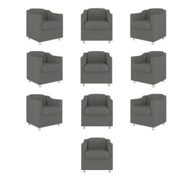 Imagem de Kit 10 Cadeira Poltronas Decorativas Recepção Clinica Suede - B BALAQU