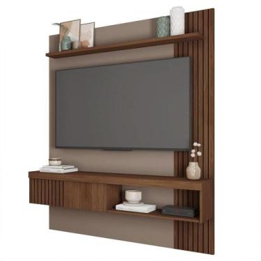 Imagem de Painel para TV Cristal 150cm Fendi/Havana - Sallar home