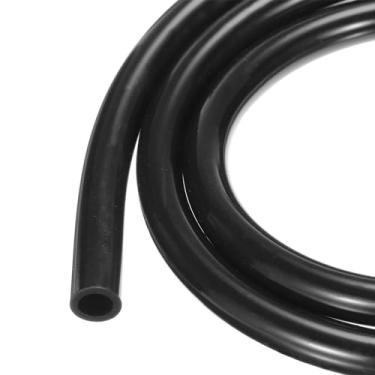 Imagem de Rebower 1 m (3,3 pés) 6,4 mm (1/10.2 cm) ID x 9,5 mm (3/20.3 cm) tubo de silicone preto industrial mangueiras de silicone puro para bombeamento, drenagem, irrigação, fabricação de cerveja