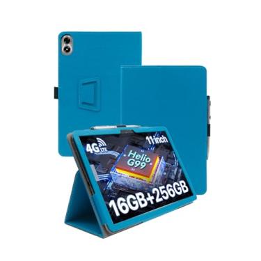 Imagem de Capa para tablet UMIDIGI G7 Tab Pro MTK Helio G99 versão atualizada 2024, capa fólio de couro premium WUNIAK com alça de mão para tablet, azul claro.