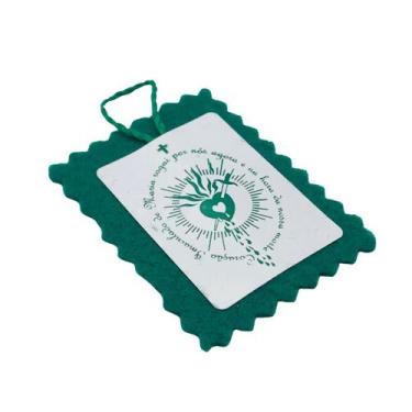 Imagem de Escapulário Verde Tecido Imaculado Coração de Maria - Divina Misericor