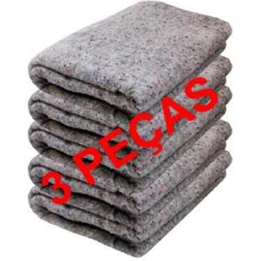 Imagem de Cobertor Doação 3 peças Agulhado Super Resistente Manta Pet - guaratig