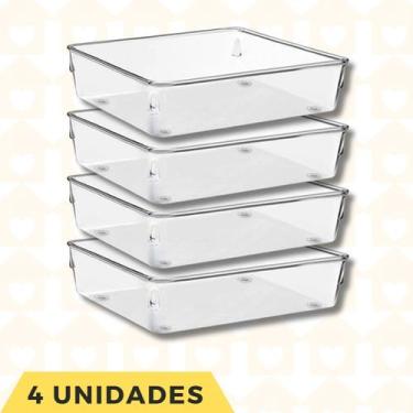 Imagem de Jogo 4 Organizadores Acessorios Modular 4 Multiuso Maquiagem - PLASTUT