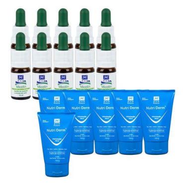 Imagem de Kit 10 Micotin 10ml Antifúngico + 6 Creme Nutri Derm 100gr - RHR Cosmé