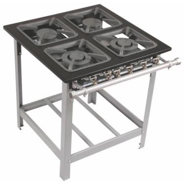 Imagem de Fogão 4 Bocas Mistas Grelhas 40 X 40 Perfil 6.5 M14 Série Luxo Metalma
