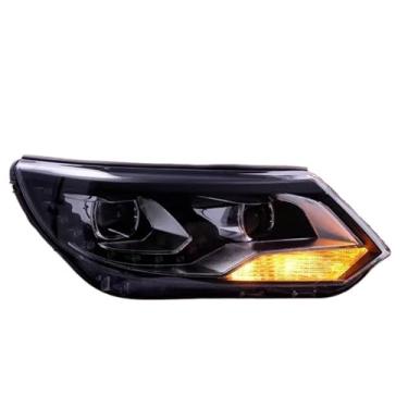Imagem de Estilo de carro compatível com faróis VW Tiguan 2013-2016 adequado para farol de LED Tiguan DRL Hid Head Lamp Angel Eye Bi Xenon Beam Acessórios(Headlight No Bulb)