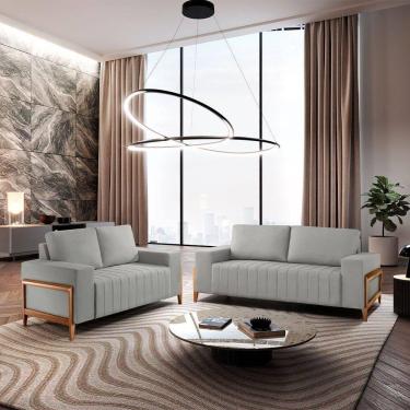 Imagem de Sofá 2x3 Lugares Verona Meu Sofá Online B026 Veludo Prata