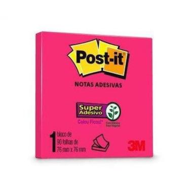 Imagem de Bloco Adesivo 76X76 90Fls Pink Neon Post-It 654