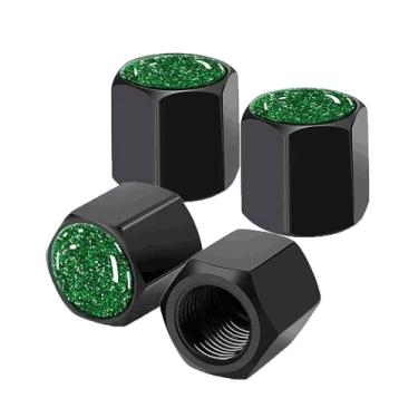 Imagem de Pacote com 4 tampas de haste de válvula de pneu, tampas de haste de roda de carro, tampas de válvula de ar de alumínio, ajuste universal para carros, SUVs, caminhões, bicicletas e motocicletas