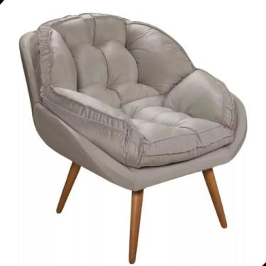 Imagem de Poltrona California Para Sala Veludo de Amamentação do Papai - Fina Mo