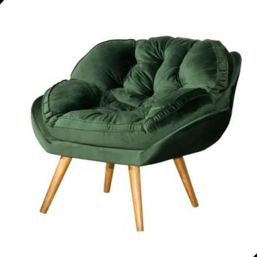 Imagem de Poltrona California Para Sala Veludo de Amamentação do Papai - Fina Mo