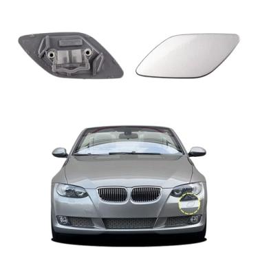 Imagem de Goholy Capa de arruela de farol de para-choque dianteiro de carro compatível com BMW 328i 335i Coupe Convertible 2007-2010 Tampa de bicos de arruela de farol 61677171659 61677171660 Capa de spray de