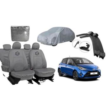 Imagem de Conjunto de capa Yaris 12-18 couro + limpador top - ferro tech br