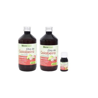 Imagem de Kit Shampoo 500ml + Máscara 500ml + Tônico Chá Goiabeira 30ml