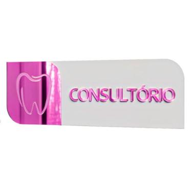 Imagem de Placa sinalização porta ACM e acrílico consultorio 30x10cm - Império d