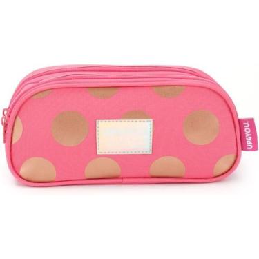 Imagem de Estojo Duplo Rosa UP4YOU com Bolinhas ET46715UP - Luxcel