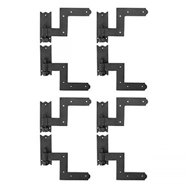 Imagem de Dobradiças pretas de ferro forjado para janela de obturador 15 cm A x 16,5 cm W P, 45922, Preto, Pack of 4