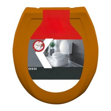 Imagem de Assento Oval Almofadado Confortável Para Vaso Sanitário Com Tampa Macia E Design Moderno E Durável(Caramelo)