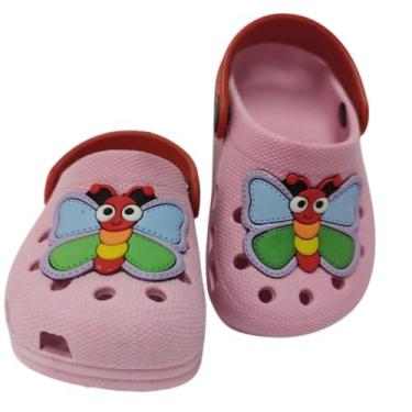 Imagem de Babuche Chinelo Infantil Menina Rosa Borboleta - Dulupé Calçados, 25/2