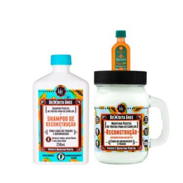 Imagem de Kit Lola Bemdita Ghee Reconstrução Sh 250ml + Masc 350ml + Pinga! Óleo