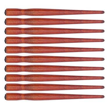 Imagem de 10 PCs Pen Pen Soliclente Confortável Portador de Madeira Cômica de Madeira Pintura Arte Inglês Caligrafia Rosa Comic. Trabalho:. Exótico. Caligrafia. (Mogno)