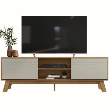 Imagem de Rack Bancada Para TVs ate 70" Dubai PLLA - Peternella, Nature Off Whit