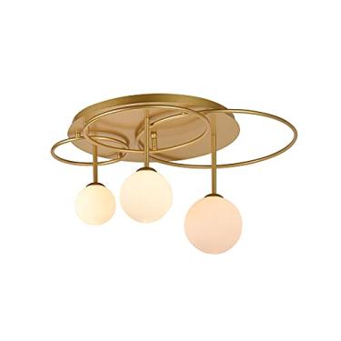 Imagem de PLAFON LINDO DOURADO E BRANCO (D)60CM (A)32CM 3XG9