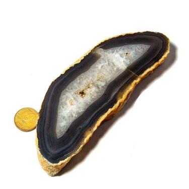 Imagem de 01 Chapa de Ágata Pedra Natural 200 a 300g 14 a 15cm Tipo B - Cristais