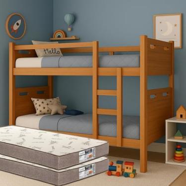 Imagem de Beliche 2 em 1 com Colchões Premium Super Macios e Aconchegantes Grade