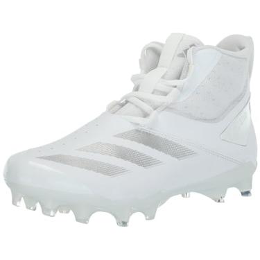 Imagem de adidas Tênis de futebol americano unissex adulto Adizero Chaos, Branco/Prata Metálico/Branco, 10 Women/9 Men
