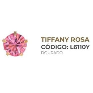 Imagem de Brinco studex supermaxxi tiffany rosa 6mm l6110y dourado
