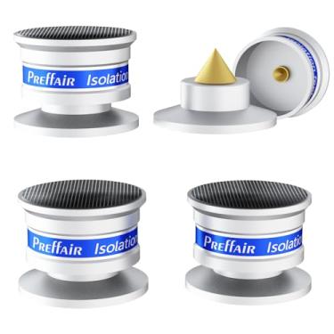 Imagem de Preffair Pés de isolamento de alto-falante Hi-Fi, pés de suporte para toca-discos de alumínio à prova de choque, tapete protetor de piso para alto-falante, absorvente de vibração de subwoofer