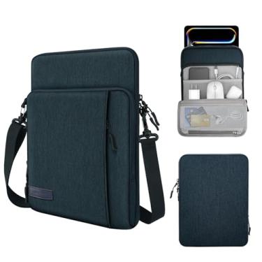 Imagem de MoKo Capa para tablet de 12,9 polegadas com bolsos para iPad Pro 12,9 M2 2022/2021/2020/2018, Surface Laptop Go 12,4 polegadas, Galaxy Tab S8+ 12,5 polegadas, índigo