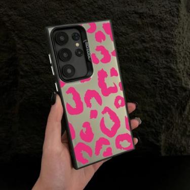 Imagem de YOGISU Capa prateada galvanizada com estampa de leopardo para Samsung A56 (para Samsung A56/Preto FenYin)