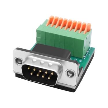 Imagem de XMSJSIY Adaptador sem solda DB9 RS232 D-SUB Serial para 9 pinos Terminal de mola Conector de crimpagem Placa de breakout Módulo adaptador de porta de 9 pinos para dispositivos de comunicação serial