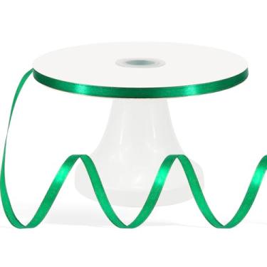 Imagem de Apeseek 120 metros fita verde 1/4 polegada, fita de cetim verde para embrulho de presente, artesanato, buquê de flores, casamento, chá de bebê, festa de balão, Natal, Halloween, cabelo