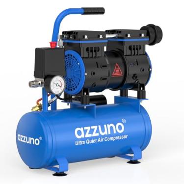 Imagem de AZZUNO Compressor De Ar 2 Galões, Tanque Sem Óleo 1,6 Cfm A 90 Psi E Pressão Máxima 116 Psi, 60 Db Ultrassilencioso Para Reparo Automóveis, Calibragem Pneus, Pintura Em Spray, Pregagem Madeira