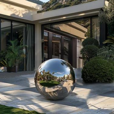 Imagem de OZIS Bola espelhada inflável gigante de 40 cm com bomba de ar, bolas grandes e brilhantes para pendurar e ficar em pé, balão hermético de bolhas de discoteca de PVC, para decoração de festa de palco