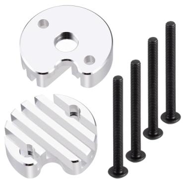 Imagem de 2Pcs MORFUM CNC Aluminum Alloy RC Electric Motor Cover Plate RC Motor Regulating Cover Protector for ESC Motor Heatsink Compatible with 1/10 Tamiya Clod Buster 4×4×4 Monster RC Truck Car (Silver)