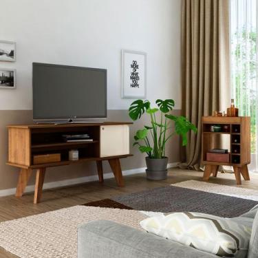 Imagem de Sala de Estar Completa Frank 1 Porta 2 Prateleiras Pinho/Off White - P