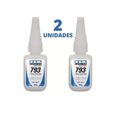 Imagem de Kit de 2 Colas TEK BOND 793 20g Adesivo Instantâneo - TEKBOND