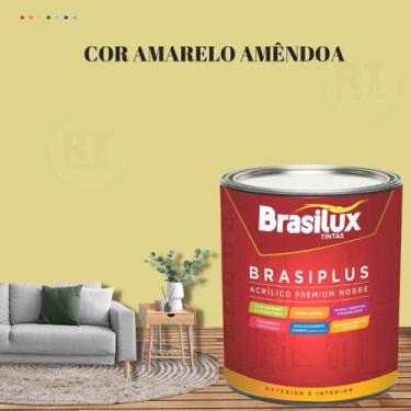 Imagem de Tinta de Parede Semi Brilho Amarelo Brasiplus 800ml Acrilica Lavável. 